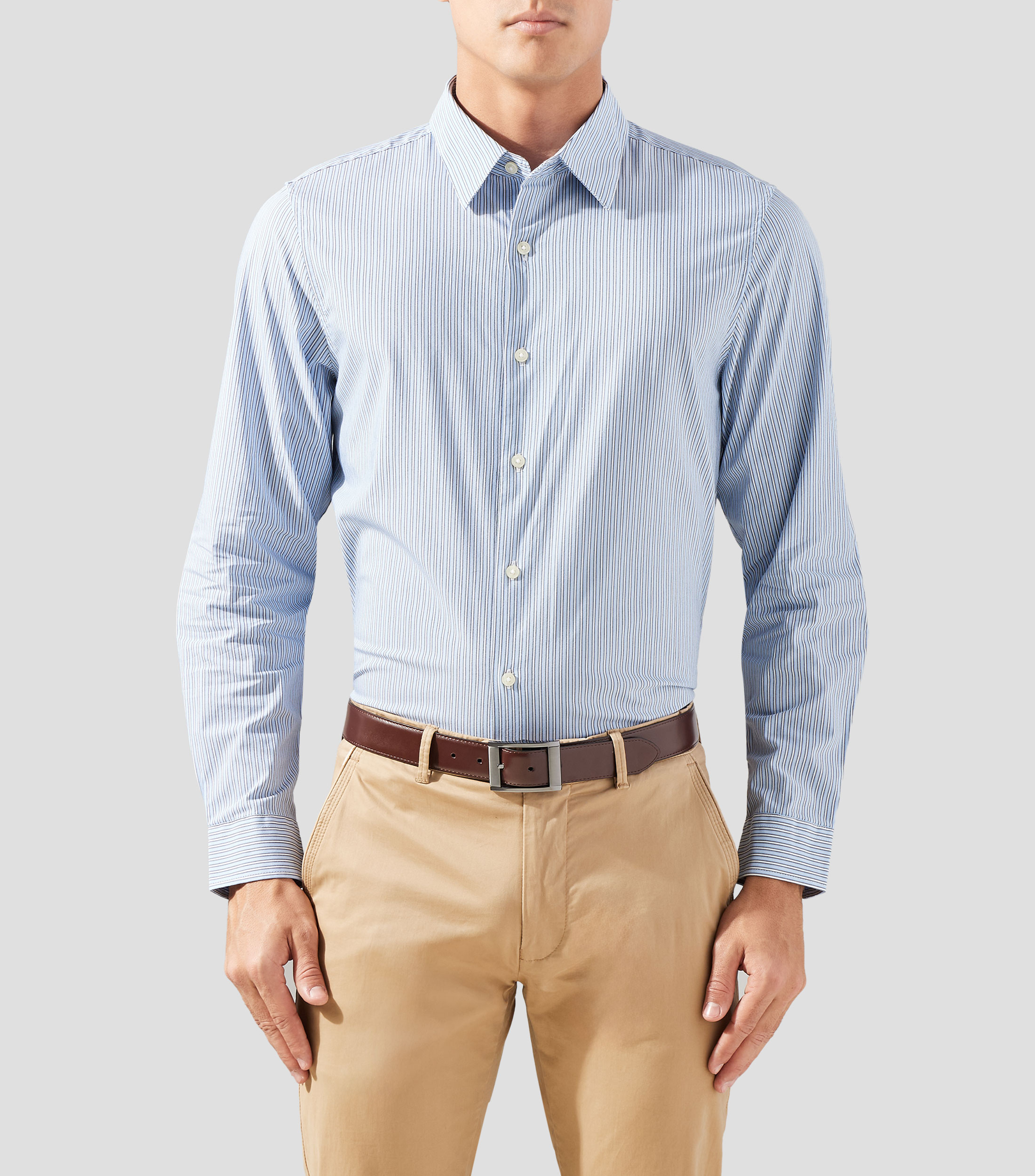 Camisa rayas manga larga Hombre